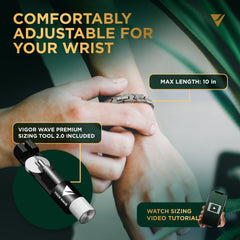Vigor Wave sizing tool in use for precise fit.