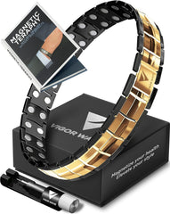 Vigor Wave titanium bracelet close-up highlighting hypoallergenic comfort for daily wear.