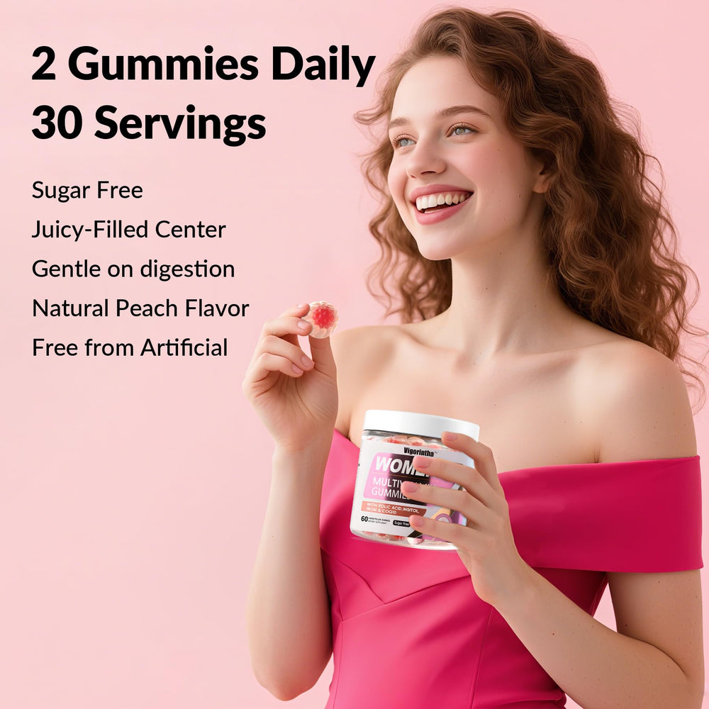 Vigorintha vegan fruit-pectin gummies with no artificial colors.