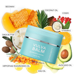 Vigority Vulva Balm packaging showcases 2-pack value and estrogen-free formula