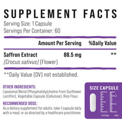 Vigorizar saffron USA-made label indicating quality and safety.