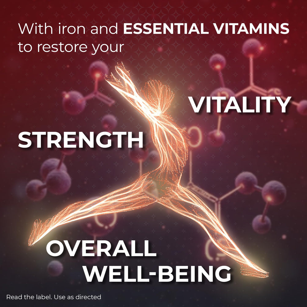 VIGORON FORTE nutrition facts label closeup showing iron and B vitamins.