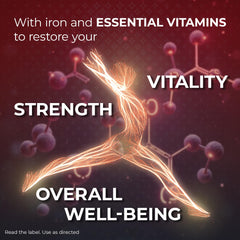 VIGORON FORTE nutrition facts label closeup showing iron and B vitamins.