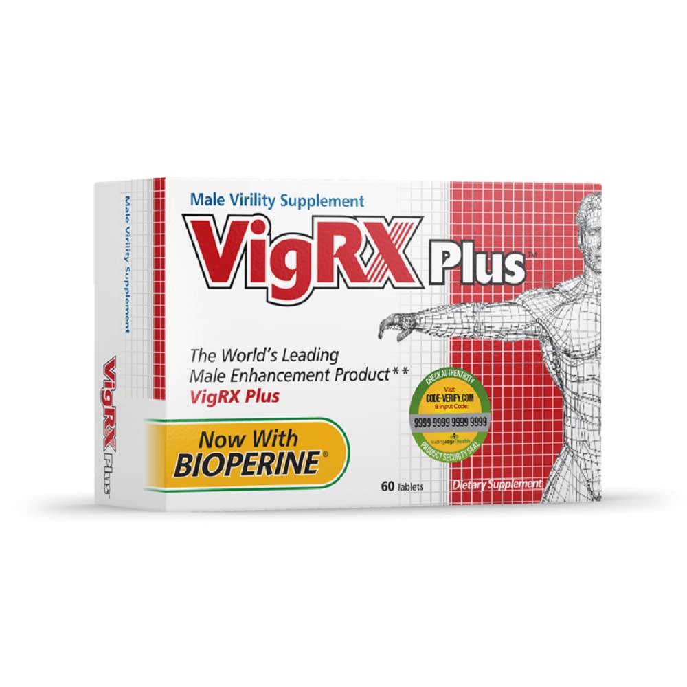 VigRX Plus daily supplement tablets bottle close-up showing easy daily dosing.