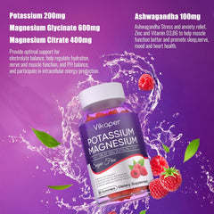 VIKAPER raspberry gummies jar close-up highlights two-gummy serving for daily intake.