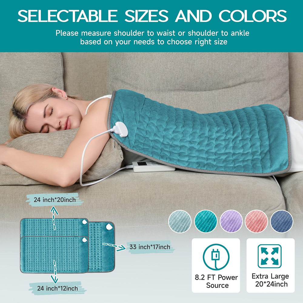 vilicert heating pad size 20x24 for versatile coverage
