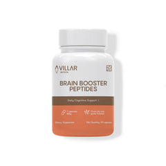 VILLAR BIOTECH Grass-Fed Brain Peptides bottle for daily cognitive support.