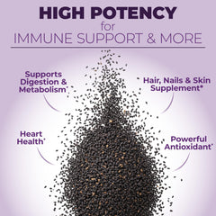 Vimerson Health black seed oil ingredients label close-up emphasizing cold-pressed extraction.