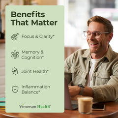 Vimerson Health capsules in hand for easy daily brain support