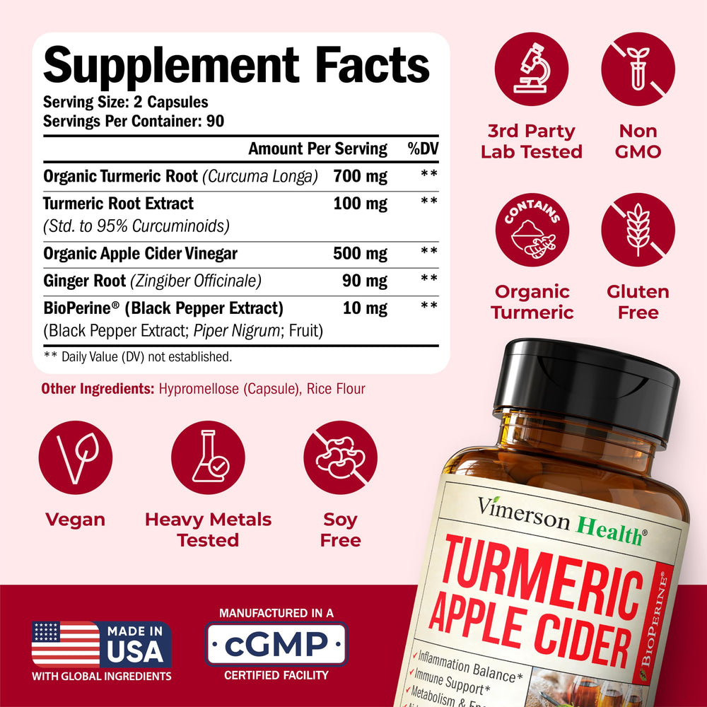 Vimerson Health ginger capsules with turmeric offer daily energy and digestive support