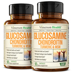 Vimerson Health Glucosamine-Chondroitin-MSM bottle promotes daily joint support.