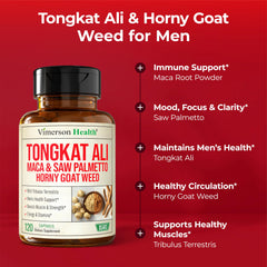 Vimerson Health HornyGoatWeed label view highlights main ingredients and dosage.