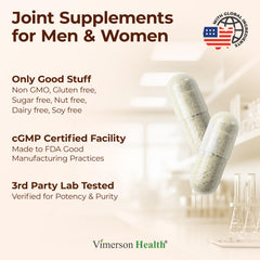 Vimerson Health MSM joint supplement capsules conveying cartilage support possibilities