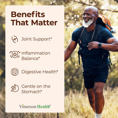 Vimerson Health organic turmeric-curcumin 95 percent bottle promotes natural balance.