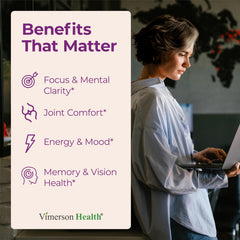 Vimerson Health saffron supplements capsules close-up for focus and mood support