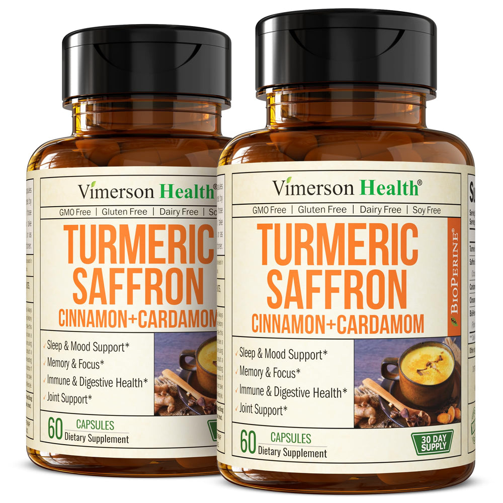 Vimerson Health saffron supplements jar label highlighting mood and eye health