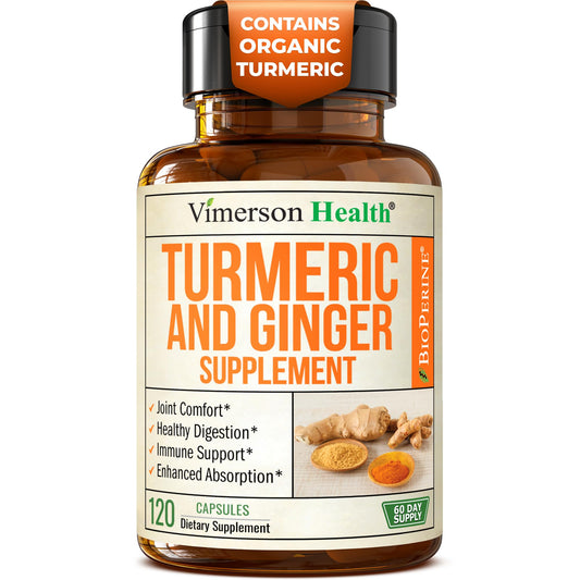 Vimerson Health turmeric-curcumin bottle showing packaging and joint support potential.