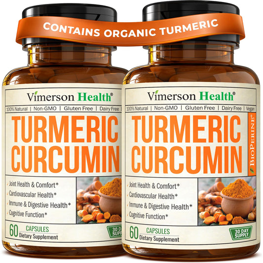 Vimerson Health Turmeric Curcumin bottle front showing high potency for joint support