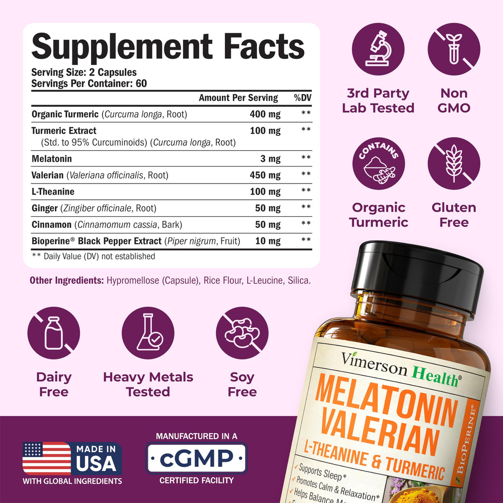 Vimerson Health Turmeric Curcumin with ginger and pepper for daily vitality.
