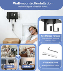 VIMZPER CPAP wall shelf saves bedside space for a tidier bedroom.