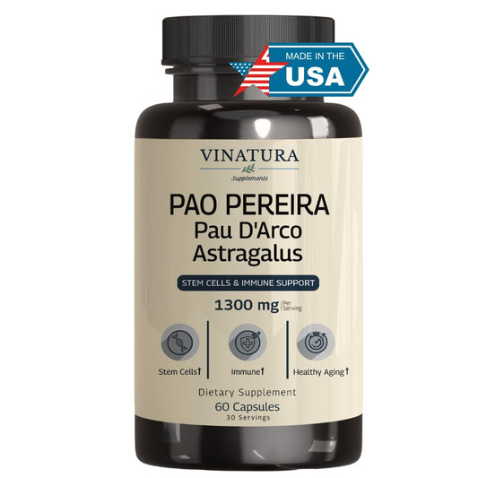 VINATURA bottle front for daily immune support with 60 capsules.