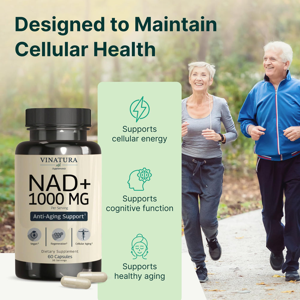 VINATURA NAD+ 1000mg capsules suitable for easy daily dosing