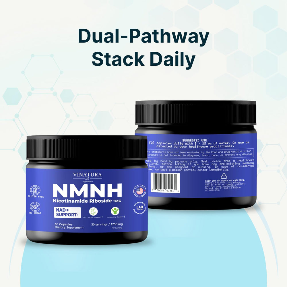 VINATURA NMNH third-party testing seal confirms quality and purity.