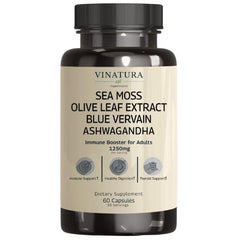 VINATURA Sea Moss Blue Vervain bottle on shelf for daily wellness