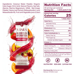 VINIA hydration powder being stirred in a glass for quick refreshment