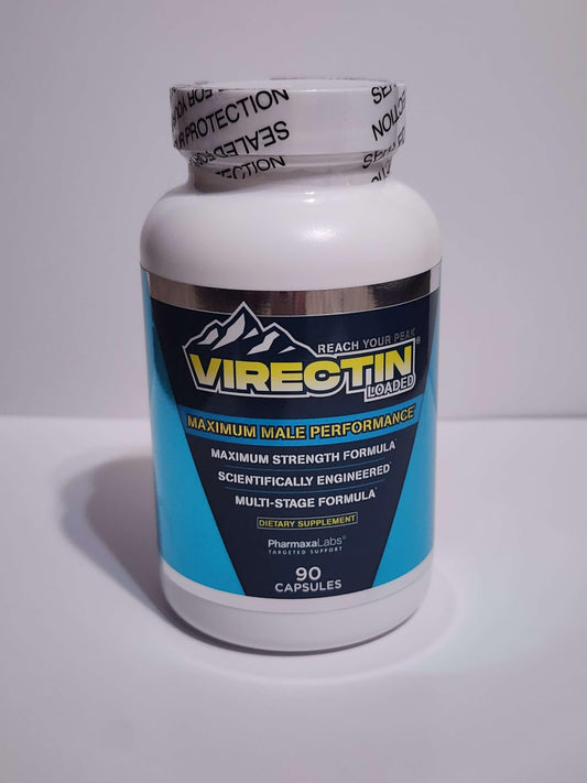 Virectin Loaded 90 capsules bottle front view enhances brand recognition and packaging clarity