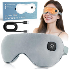 Visader cordless heated eye mask front view for travel and comfort