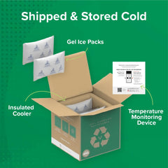 Visbiome GI Care insulated cooler illustrates cold shipping to preserve potency.