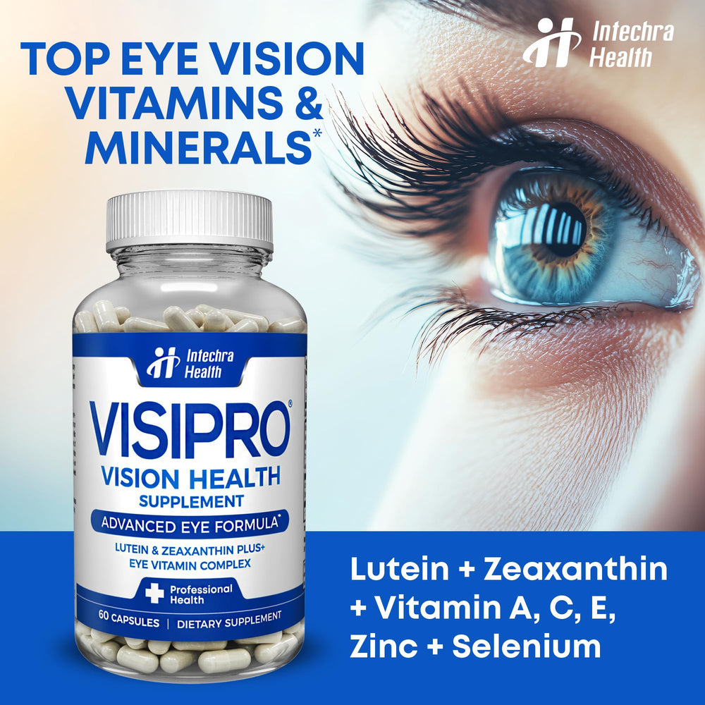 VISIPRO 20-20 label graphic highlighting the eye health formula.