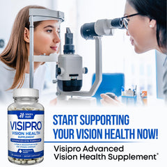 VISIPRO 20-20 packaging outside view signals premium eye health solution.