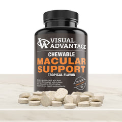 Visual Advantage Macular Support chewables closeup of tablets for eye health