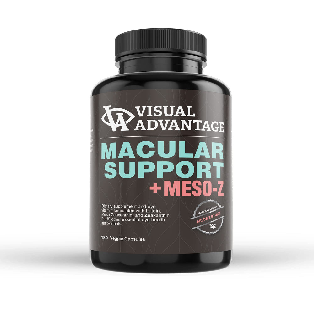 Visual Advantage Macular Support Plus Meso-Z bottle for screen-heavy days.