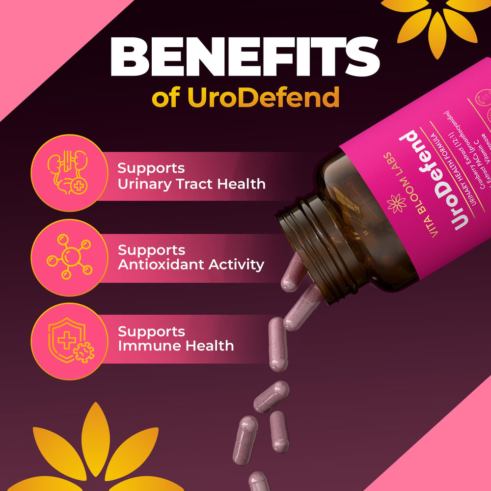 Vita Bloom Cranberry PACs ingredients visual highlighting cranberry extract.