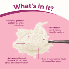 VITA-PCOS collagen powder in coffee for a vanilla flavor boost