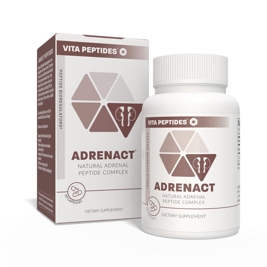 Vita Peptides Adrenact bottle pour for easy daily dosing and adrenal support.
