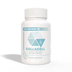 Vita Peptides Collacell pour image shows simple daily dosing for joints and vitality.
