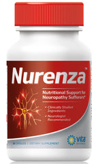 Vita Sciences Nurenza bottle front with capsules suggesting nerve support potential