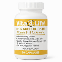Vita4Life Iron Support Plus bottle front for daily use and energy support