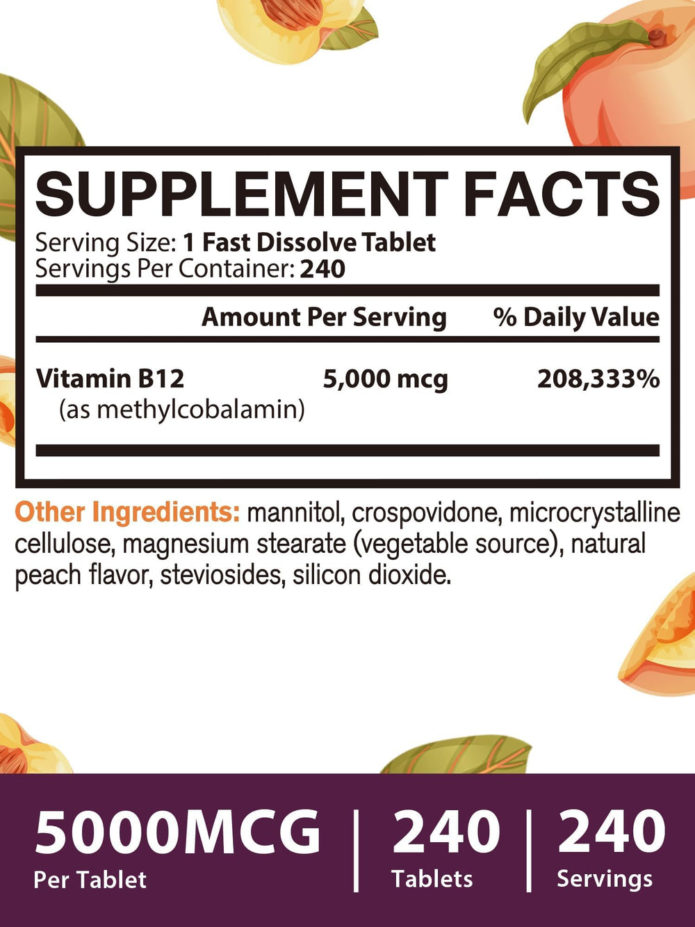 Vitacook B12 vegan non-GMO label on bottle for clean sourcing