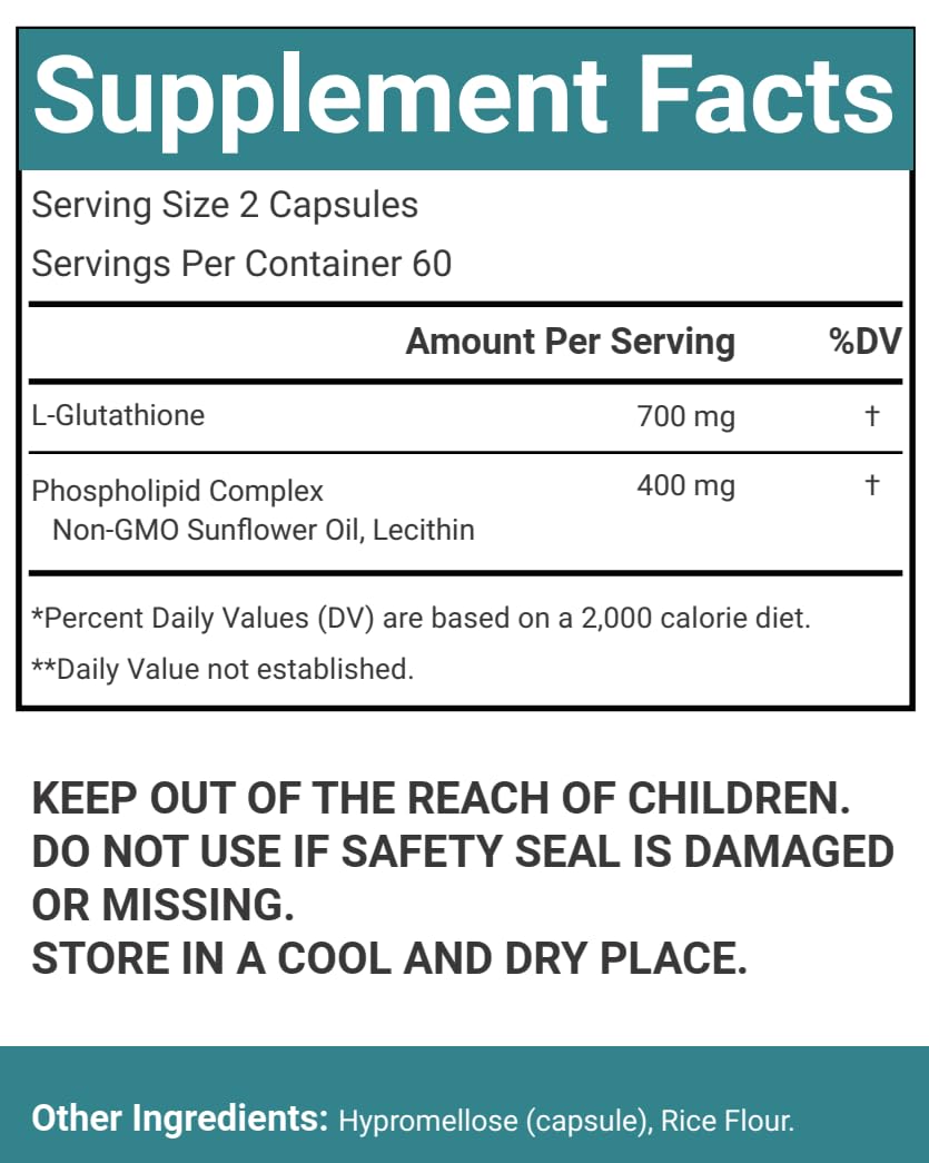 VitaCosmoX Liposomal Glutathione Made in USA seal indicating quality manufacturing.