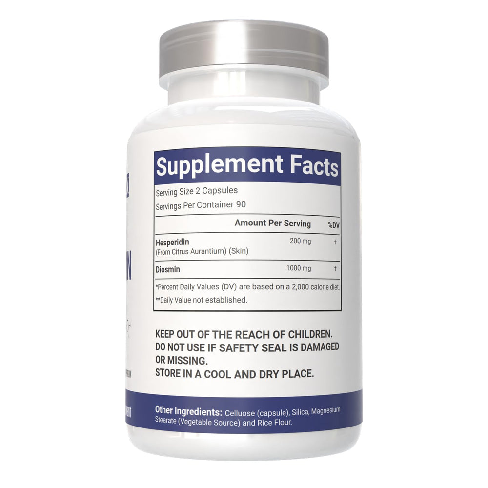 VitaCosmoX non-gmo-diosmin bottle-side-view emphasizes purity.
