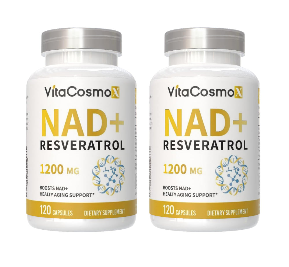 VitaCosmoX NAD+ supplement bottle front for daily wellness routine