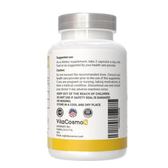 Serving measure for VitaCosmoX showing two-capsule daily dosage