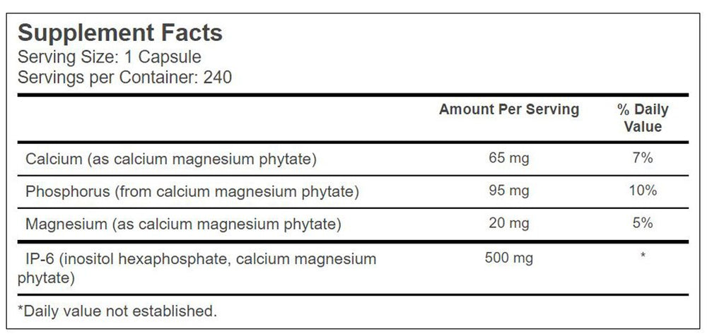 Vitacost IP-6 capsules close-up for convenient mineral support.