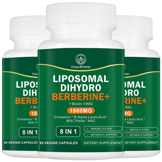 VITACRLLYNMN Dihydroberberine bottle showcases potential metabolic support