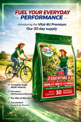 VITAL 4U supplement taken with breakfast for everyday energy.